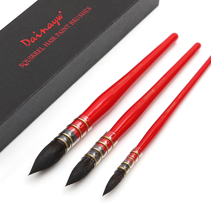 Model Kit Acrylic Paint - Dainayw 3 Brushes Round Squirrel Hair