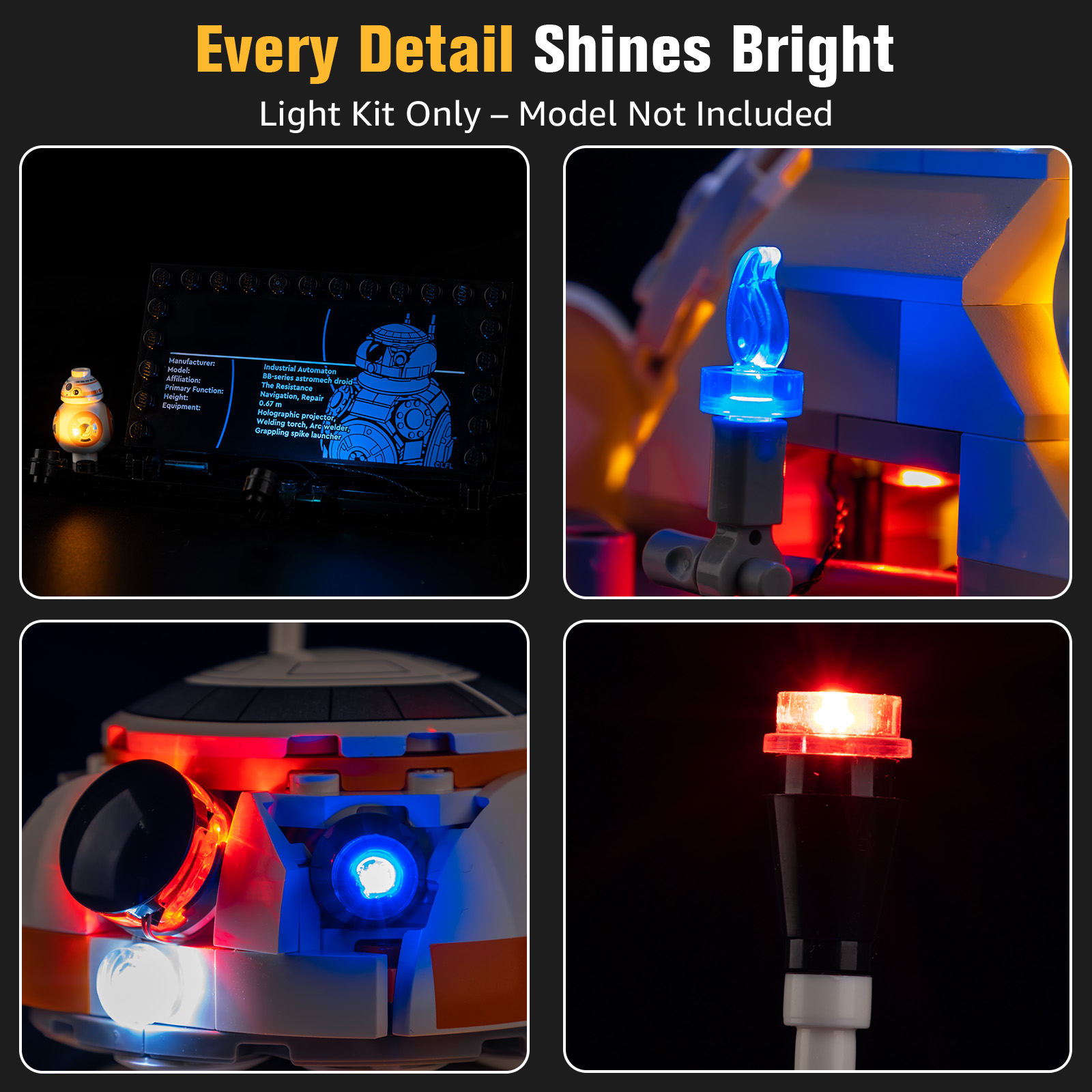Model Kit Chemistry - Led Light Kit Suitable for Bb-8