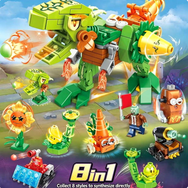 Model Kit Vs Lego - Plants vs. Zombies Battle of the