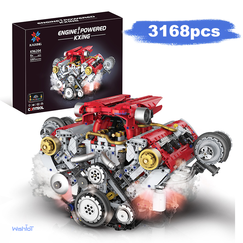 Motorized V8 Engine 3201Pcs Bu - Model Kit V8 recension och pris