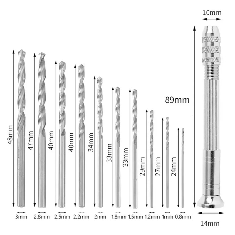 0.8-3.0mm Mini Hand Drill Set  - Pin Vice Micro recension och pris