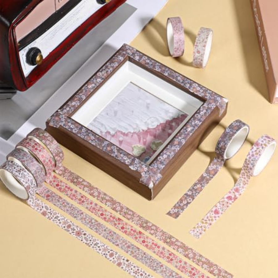 8 Rolls Floral Washi Tape, Cut - Masking Tape Thin recension och pris