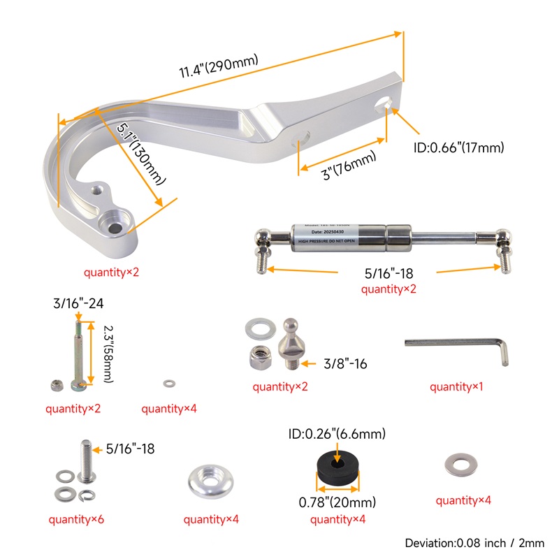 Aluminum Hood Hinge Left+Right - Model Kit V8 recension och pris