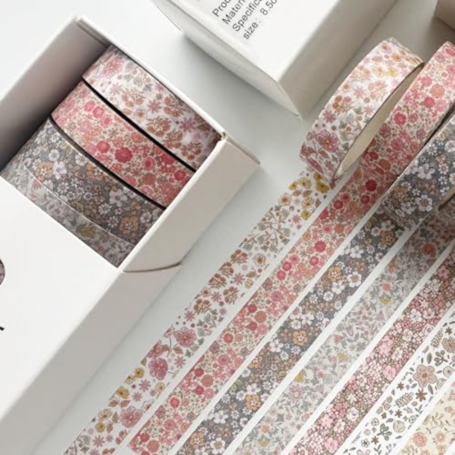Vintage Washi Tape Set 8 Rolls - Masking Tape Thin recension och pris