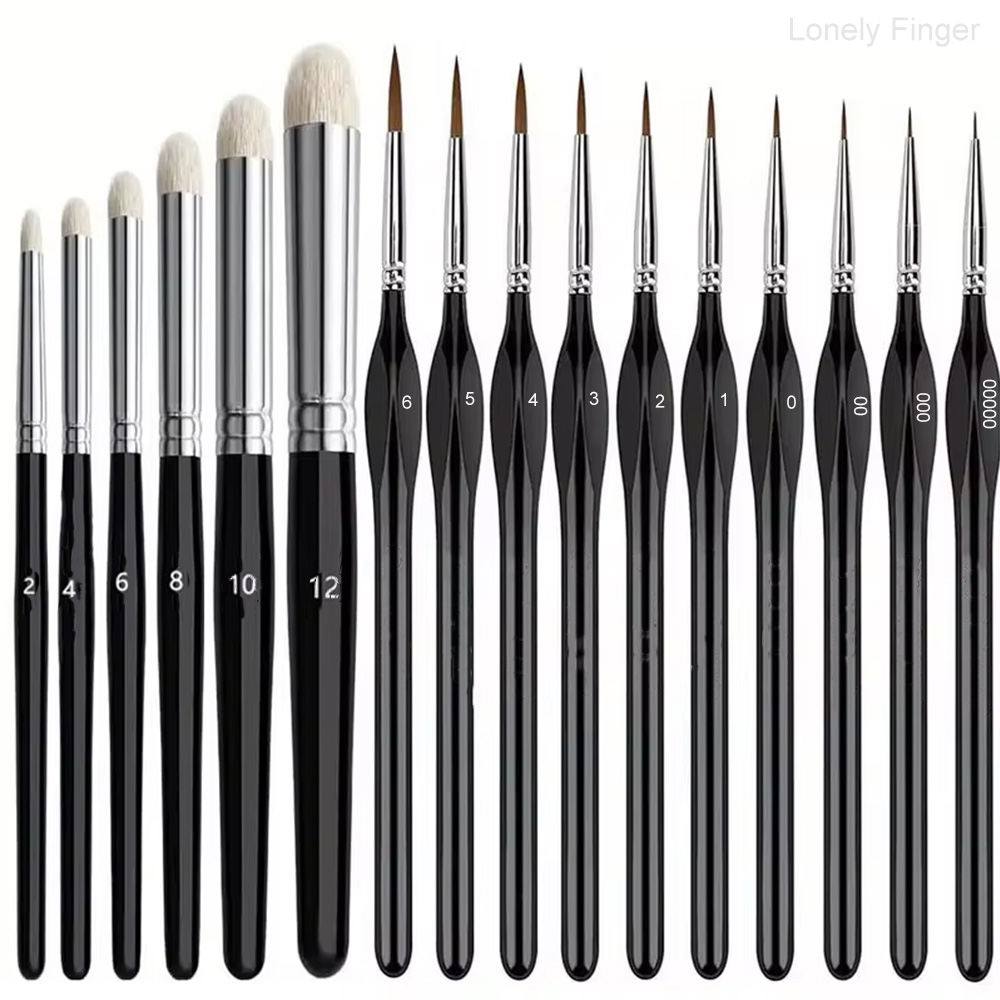Paint Brushes Set of Wooden Ha - Model Kit Acrylic Paint recension och pris