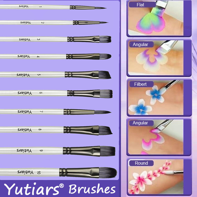 10-Piece Face Painting Brush S - Model Kit Acrylic Paint recension och pris