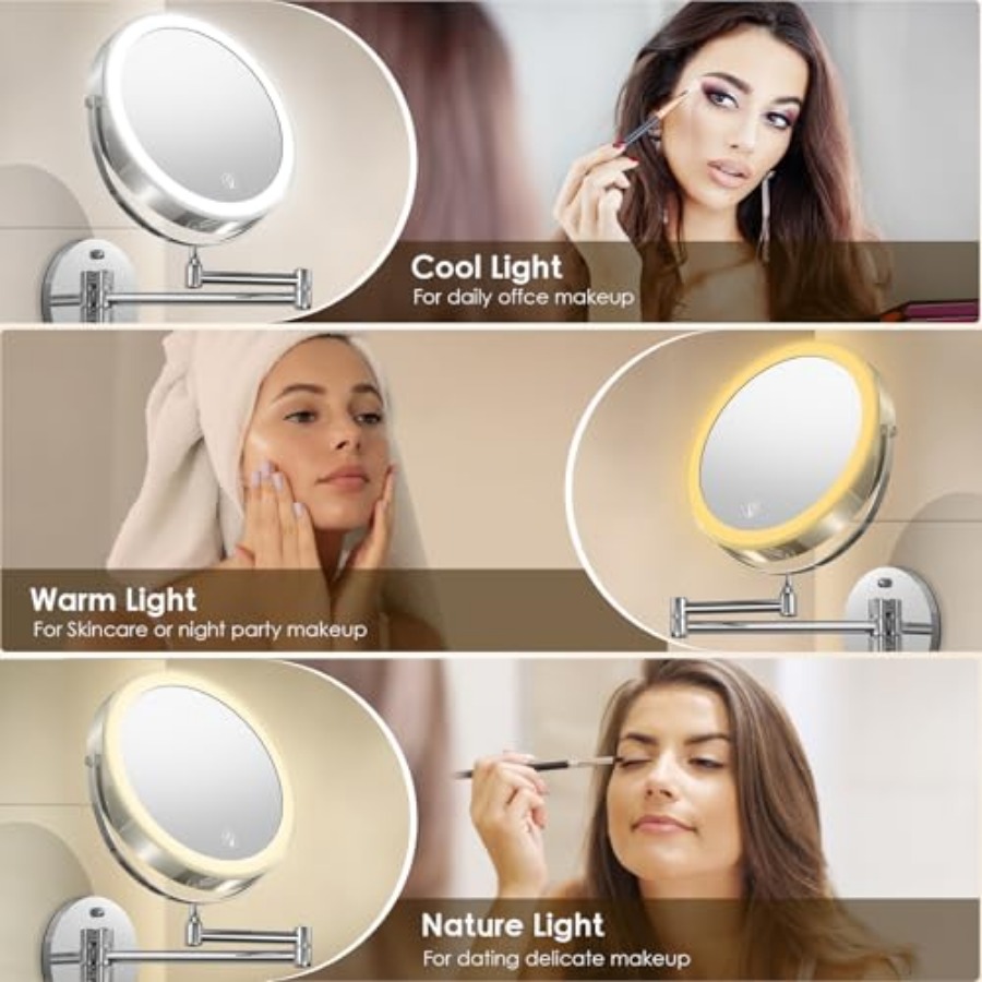 Wall Mounted Lighted Makeup Mi - Magnifier With Light recension och pris