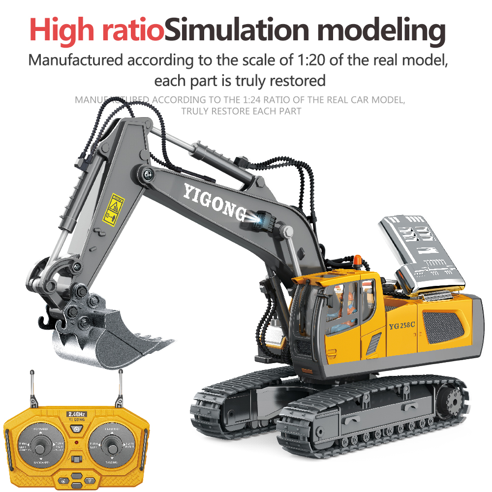 4WD RC Excavator Bulldozer Dum - Model Kit Excavator recension och pris