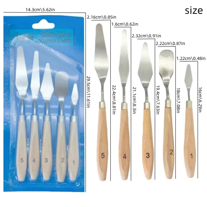 5Pcs Wooden Handle Painting Pa - Model Kit Acrylic Paint recension och pris
