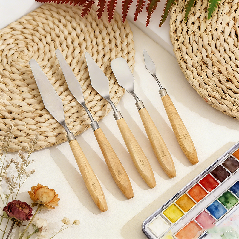 5Pcs Wooden Handle Painting Pa - Model Kit Acrylic Paint recension och pris
