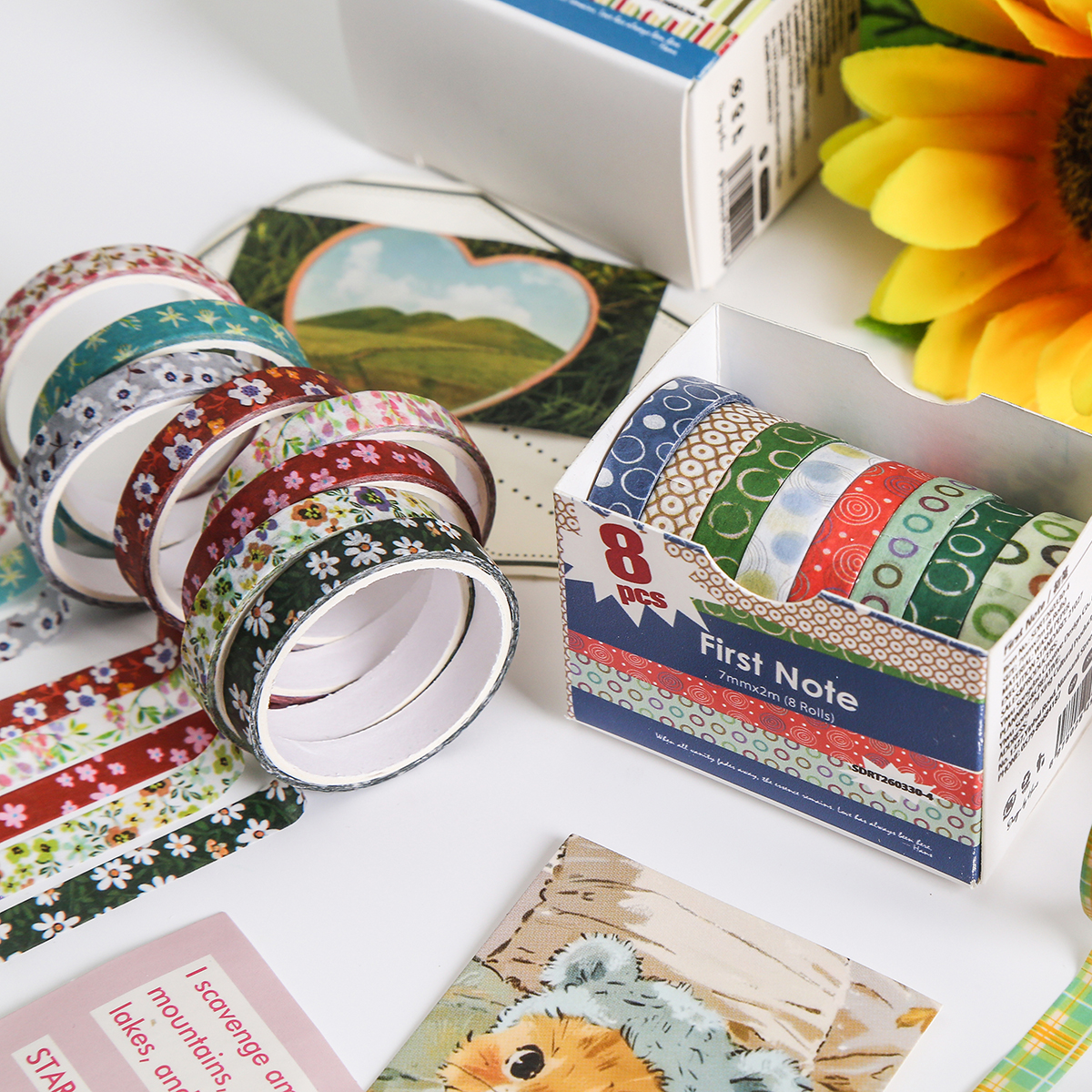 8 Rolls Colorful Washi Tape Se - Masking Tape Thin recension och pris