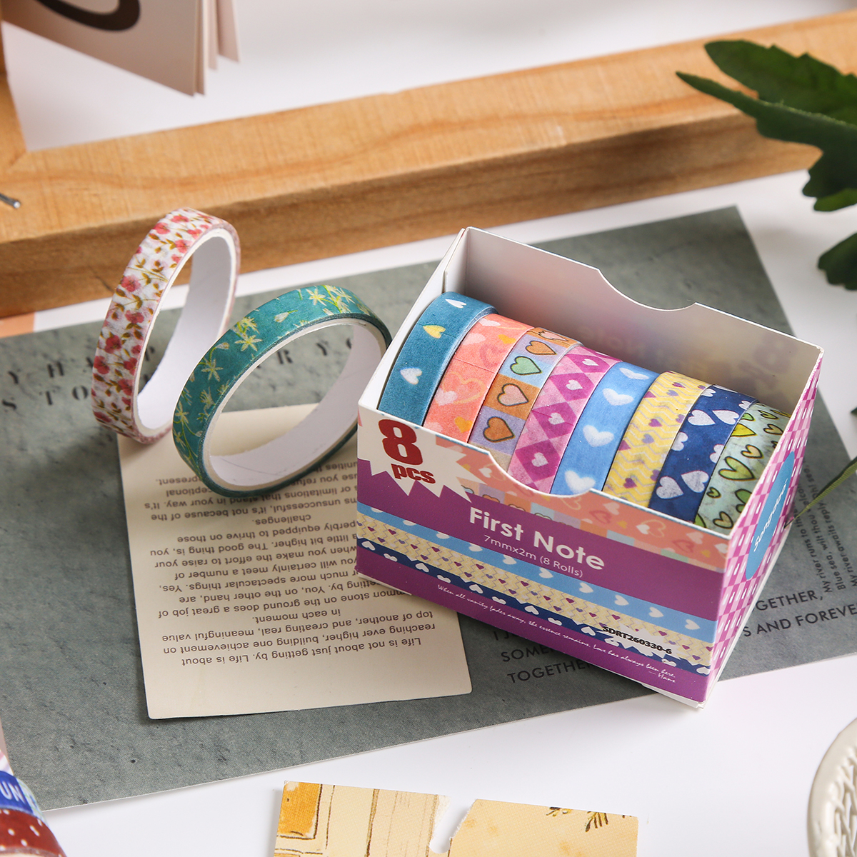 8 Rolls Colorful Washi Tape Se - Masking Tape Thin recension och pris