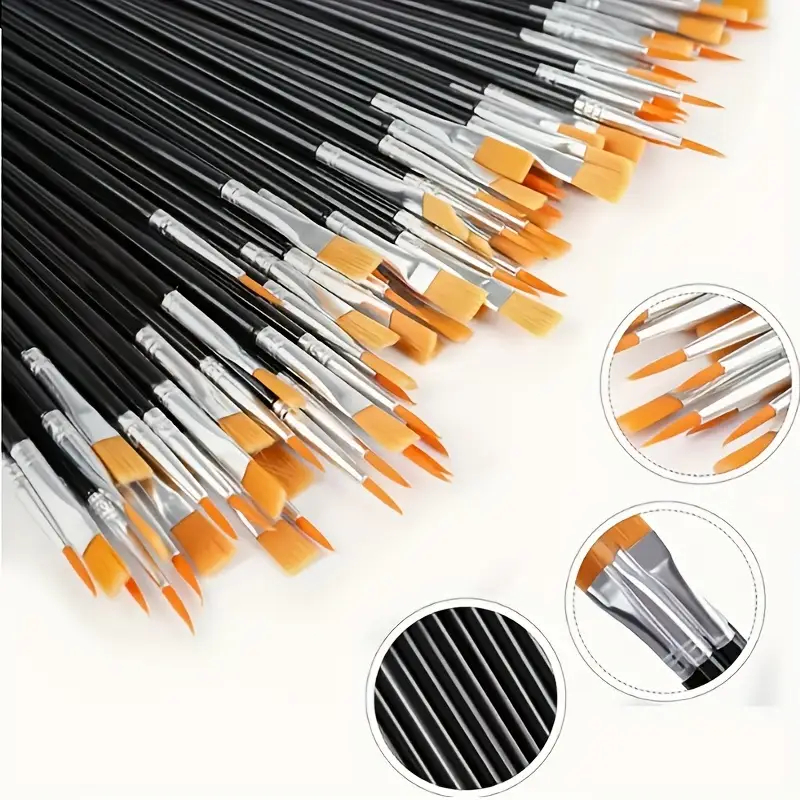 Flat And Round Paint Brushes S - Model Kit Acrylic Paint recension och pris