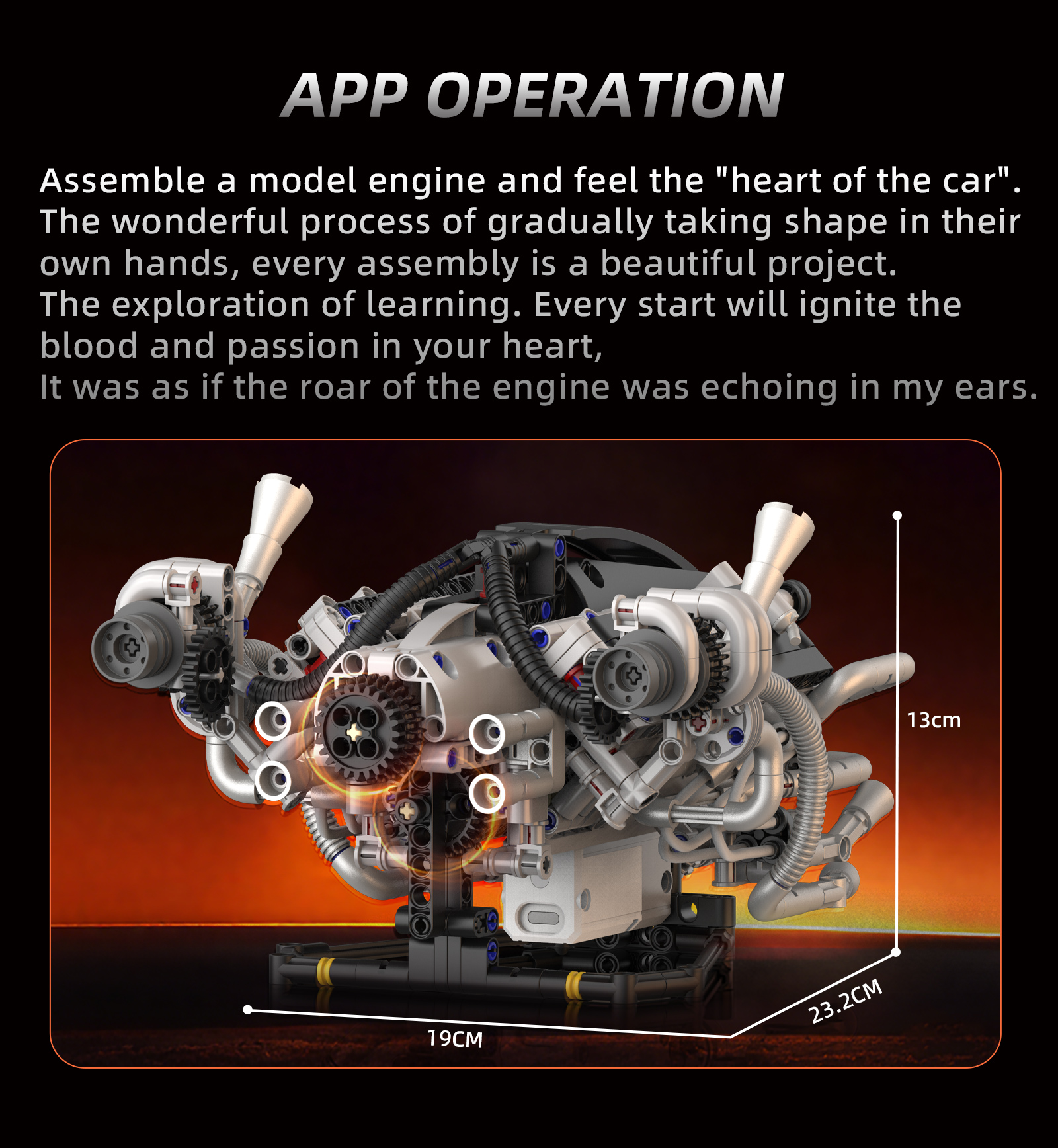K96213 770pcs V8 Engine Model  - Model Kit V8 recension och pris
