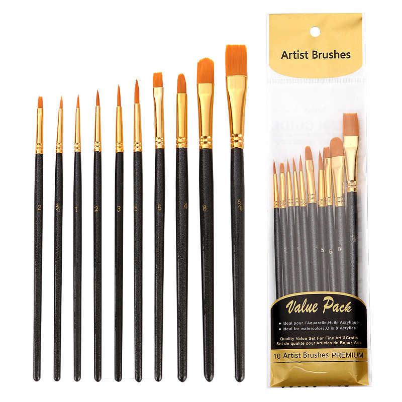10Pcs Professional Nylon Artis - Model Kit Acrylic Paint recension och pris